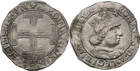 Napoli. Ferdinando I d'Aragona (1458-1494). Coronato con sigla C gotica, Jacopo Cotrullo maestro di zecca. D/ Croce potenziata e filettata; alla base ...