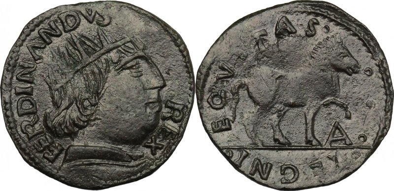 Napoli. Ferdinando I d'Aragona (1458-1494). Cavallo. D/ Testa a destra radiata. ...