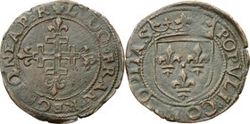 Napoli. Luigi XII (1501-1503). Sestino. D/ Piccola croce potenziata con globetto al centro e estremità gigliate. R/ Scudo coronato con i tre gigli di ...