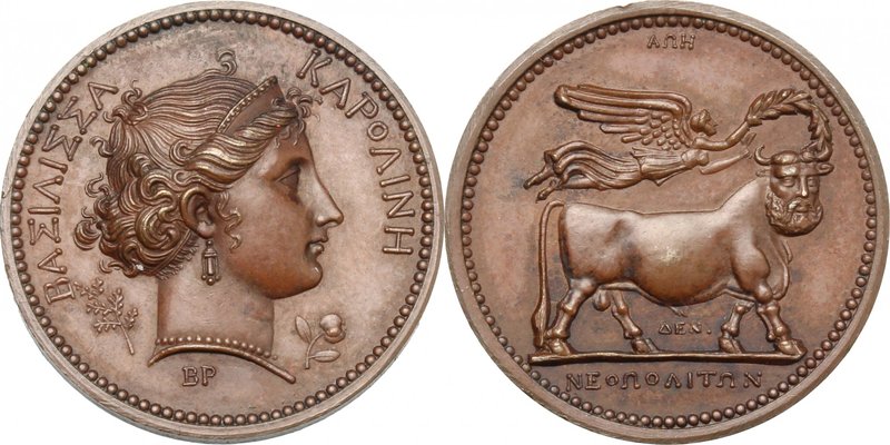 Napoli. Carolina Murat (1782-1839), regina consorte di Napoli. Medaglia 1808. D/...