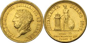 Napoli. Ferdinando I di Borbone (1816-1825). 3 ducati 1818. D/ Testa coronata con lunghi capelli ricci volta a sinistra. R/ Genio borbonico in piedi p...