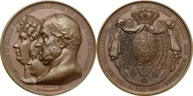 Napoli. Francesco I (1825-1830). Medaglia 1830 per la visita dei Reali di Napoli alla zecca di Parigi. D/ Busti affiancati volti a sinistra del re, de...
