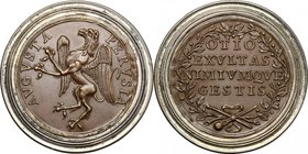 Perugia. Accademia delle Belle Arti di Perugia. Medaglia premio con bordo in argento. D/ AVGVSTA PERVSIA. Grifone rampante a sinistra. R/ OTIO EXVLTAS...