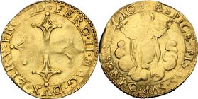 Pisa. Ferdinando II de' Medici (1620-1670). Doppia. D/ Croce pisana. R/ L'Assunzione della Beata Vergine. CNI 19. MIR 451/4. AU. g. 6.63 mm. 27.00 Sch...