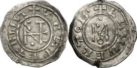 Roma. Stefano VI (896-897) con Lamberto (897). Denaro antiquiore. D/ STEPHAN in monogramma con globetto in basso. R/ ROMA in monogramma con globetto i...