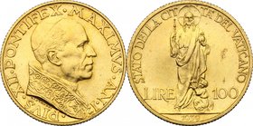 Roma - Città del Vaticano. Pio XII (1938-1959). 100 lire 1939 A. I. D/ Busto del Pontefice a destra con zucchetto e piviale. R/ Cristo di prospetto re...