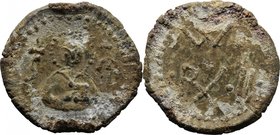 Salerno. Guglielmo II (1166-1189). Bolla. D/ Mezzo busto di San Matteo stante con il libro dei Vangeli. R/ W RX (legate) II. Cf. per il dritto (Guglie...