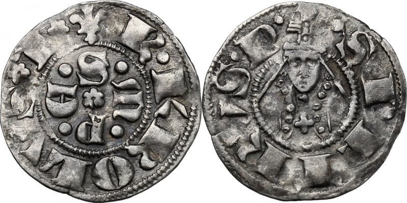 Sulmona. Carlo III di Durazzo (1382-1385). Bolognino. D/ Le lettere S M P E acco...