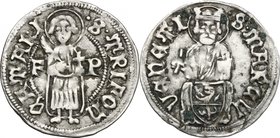 Venezia. Repubblica di Venezia (1420-1638), monetazione per la terraferma. Grosso per Cattaro, sigle F P, Francesco Pisani, Conte Rettore Provveditore...
