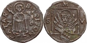 Venezia. Repubblica di Venezia (1420-1638), monetazione per la terraferma. Follaro per Cattaro, sigle Z S, Zaccaria Salamon, Conte Rettore Provveditor...