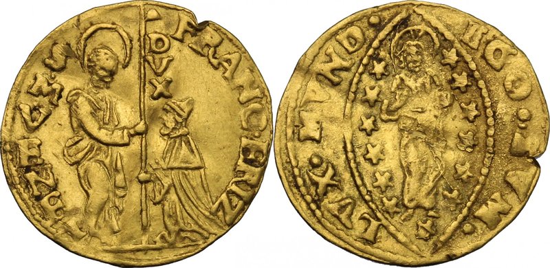 Venezia. Francesco Erizzo (1631-1646). Mezzo zecchino. D/ San Marco in piedi a s...