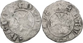 Viterbo. Francesco di Vico (1375-1387), prefetto di Roma. Quattrino. D/ Grande P accostata da due bisanti. R/ Croce patente. CNI 6 var. M. -. Berm. 12...