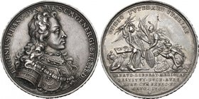 Eugenio di Savoia (1663-1736). Medaglia 1706, per ricordare la vittoria dell'armata imperiale al comando di Eugenio di Savoia e la conquista di Milano...