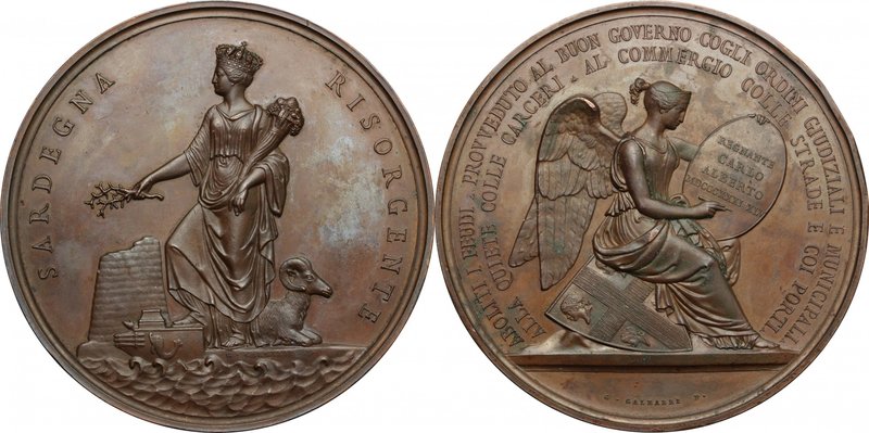 Carlo Alberto (1798-1849). Medaglia 1831 per l'abolizione della feudalità in Sar...