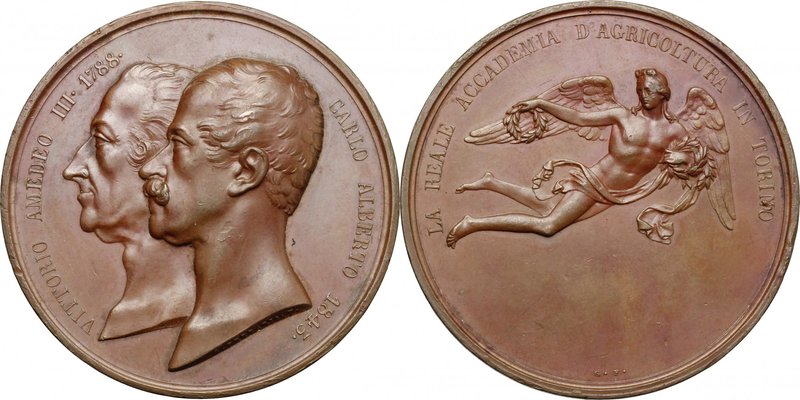 Carlo Alberto (1798-1849). Medaglia premio della Reale Accademia d'agricoltura d...