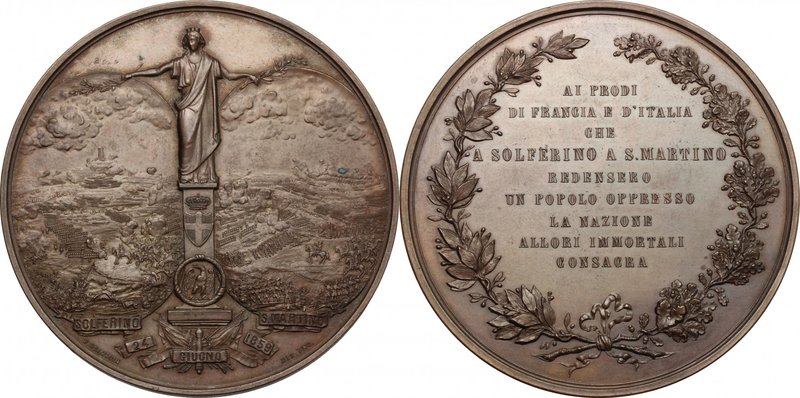 Vittorio Emanuele II (1849-1878). Medaglia emessa nel 1870 circa, per celebrare ...