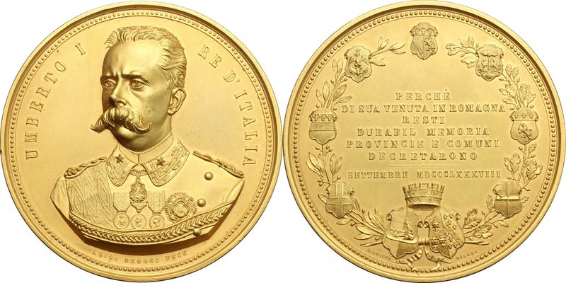 Umberto I (1878-1900). Medaglia 1888, per ricordare la visita alle Provincie del...
