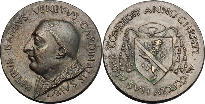 Paolo II (1464-1471), Pietro Barbo. Medaglia 1455, per la costruzione di Palazzo...