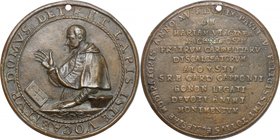 Paolo V (1605-1621), Camillo Borghese. Medaglia 1619, per la posa della Prima pietra della Chiesa di Santa Maria Lacrimosa di Bologna. D/ ET LAPIS IST...