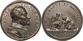 Innocenzo XII (1691-1700), Antonio Pignatelli. Medaglia 1700 per la Lavanda. D/ INNOCEN XII PON M A IVB. Busto a destra con berrettino, mozzetta e sto...
