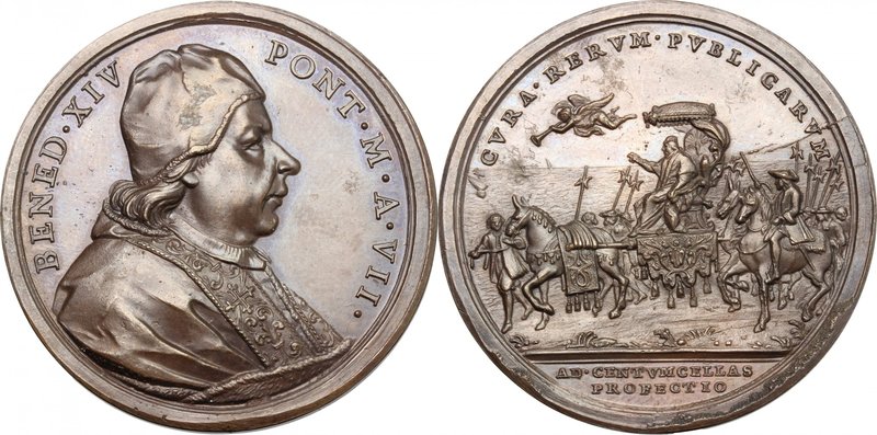 Benedetto XIV (1740-1758), Prospero Lambertini. Medaglia annuale, A. VII, per il...