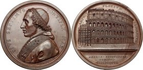 Pio VII (1800-1823), Barnaba Chiaramonti. Medaglia 1806, per i restauri del Colosseo, iniziati in quell'anno. D/ PIVS SEPTIMVS PONTIFEX MAX. Busto a s...