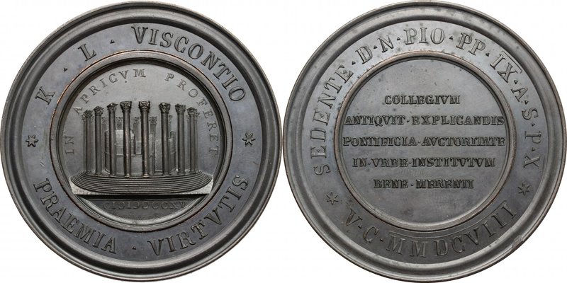 Pio IX (1846-1878), Giovanni Mastai Ferretti. Medaglia per l'Accademia Romana di...