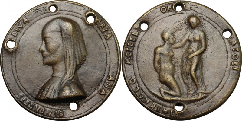 Santa Marianna di Siena. Medaglia 1460. D/ DIVA MARIA ANA SENENSIS. Busto velato...
