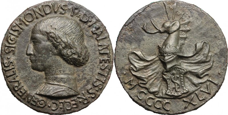 Sigismondo Pandolfo Malatesta (1432-1468), Signore di Rimini. Medaglia 1446. D/ ...