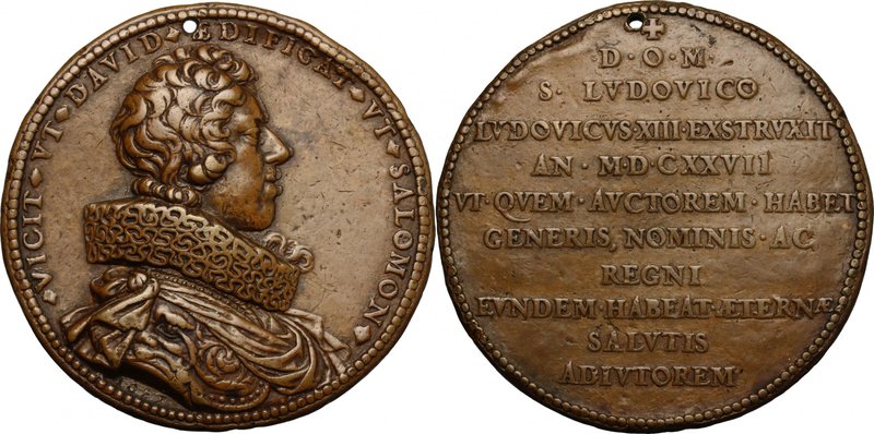 Luigi XIII (1601-1643). Medaglia 1627 per la costruzione della chiesa di San Lui...
