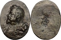 Raphael Cotoner y de Oleza (1601-1663), Gran Maestro dell'Ordine di Malta. Placchetta ovale, fine XVII secolo. D/ Busto barbuto e con armatura a sinis...