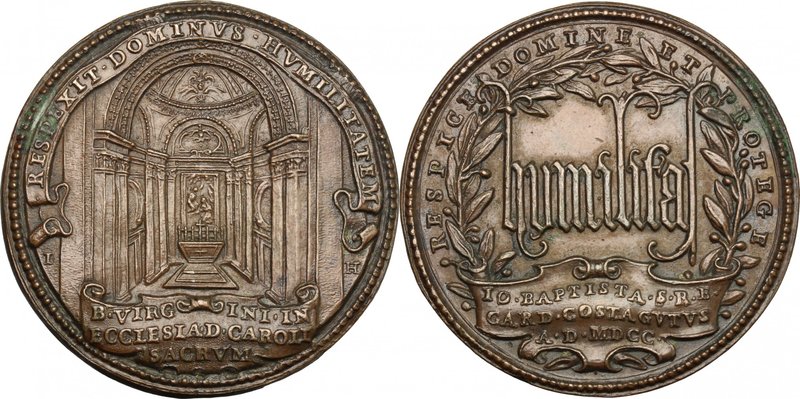 Giovanni Battista Costaguti (1636-1704), cardinale. Medaglia 1700 per la costruz...