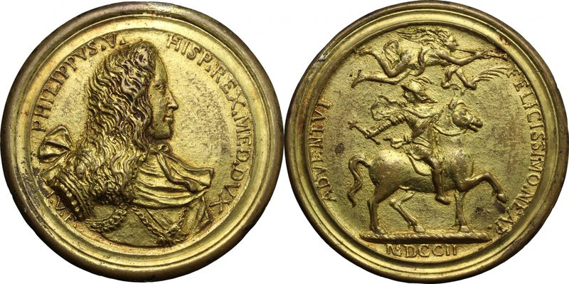 Filippo V (1700-1707). Medaglia 1702 per la visita del sovrano a Napoli. D/ PHIL...