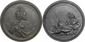 Federico IV (1671-1730), re di Danimarca. Medaglia 1708 con bordo modanato. D/ FRIDERICVS IIII DANIAE ET NORVEG REX. Busto corazzato a destra con lung...