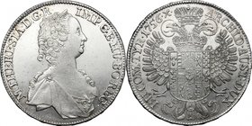 Austria. Maria Theresia (1740-1780). Thaler 1756, Hall mint. KM 1816. Davenport 1121. Herinek 451. AR. g. 27.95 mm. 40.00 Lustrous. EF.