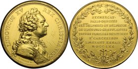 France. Louis XV (1715-1774). Medal 1770 for the marriage of Dauphin Louis XVI with Marie Antoniette. Wurzb. -. Catalogue des coins du cabinet de la m...