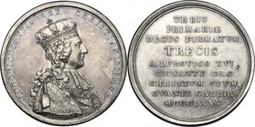 France. Louis XVI (1774-1793). Medal 1775, the City of Troyes for Louis XVI. Nocq n. 182. AR. g. 34.73 mm. 41.50 Inc. Duvivier. RR. EF.