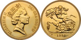 Great Britain. Elizabeth II (1952-). 5 Pounds 1986. Fr. 422. AV. g. 39.94 mm. 36.00 In official box. PROOF.