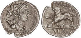 GREEK COINS
Dracma. 220-100 a.C. MASSALIA. GALIA. Anv.: Busto diademado de Artemisa a derecha. Rev.: León a izquierda, alrededor y debajo leyenda. 2,...