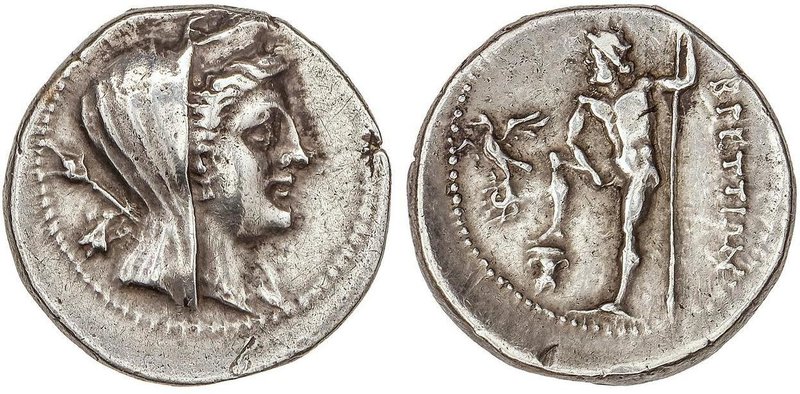 GREEK COINS
Dracma. 215-203 d.C. BRUTTIUM.BRETTII. Anv.: Busto de Hera Lakinia ...