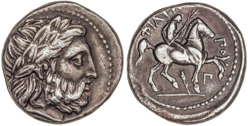 GREEK COINS
Tetradracma. 359-336 a.C. FILIPO II. AMPHIPOLIS. MACEDONIA. Anv.: C...