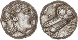 GREEK COINS
Tetradracma. 380-300 a.C. ATENAS. IMITACIÓN ARÁBICA. Anv.: Cabeza de Atenea a derecha, con casco adornado de rama de olivo. Rev.: Lechuza...