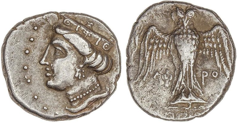 GREEK COINS
Dracma. 400-350 a.C. AMISOS. PONTOS. Anv.: Cabeza de Hera a izquier...