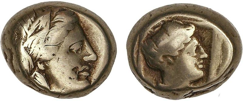 GREEK COINS
1/6 de Estátera o Hekte. 377-326 a.C. MYTILENE. LESBOS. Anv.: Cabez...