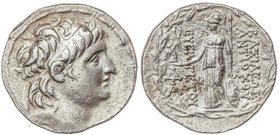 GREEK COINS
Tetradracma. 138-129 a.C. ANTÍOCO VII. REINO SELÉUCIDA. Anv.: Cabeza diademada a derecha. Rev.: Atenea en pie a izquierda con Nike y lanz...