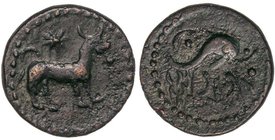 CELTIBERIAN COINS
Semis. 50 a.C. ASIDO (MEDINA SIDONIA, Cádiz). Anv.: Toro a derecha, encima estrella. Rev.: Delfín a derecha, encima creciente y pun...