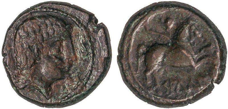 CELTIBERIAN COINS
Semis. 120-30 a.C. SALDUIE (ZARAGOZA). Anv.: Cabeza masculina...