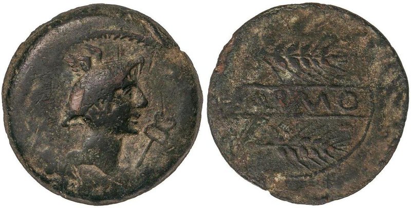 CELTIBERIAN COINS
As. 80 a.C. CARMO (CARMONA, Sevilla). Anv.: Cabeza de Mercuri...