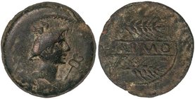 CELTIBERIAN COINS
As. 80 a.C. CARMO (CARMONA, Sevilla). Anv.: Cabeza de Mercurio a derecha, delante caduceo. Rev.: Dos espigas a derecha, entre ambas...