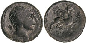 CELTIBERIAN COINS
As. 180 a.C. CASTULO (CAZLONA, Jaén). Anv.: Cabeza masculina diademada a derecha. Rev.: Esfinge a derecha, delante estrella, debajo...